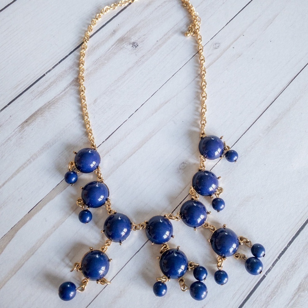 Charming Charlie Blue and Gold Necklace